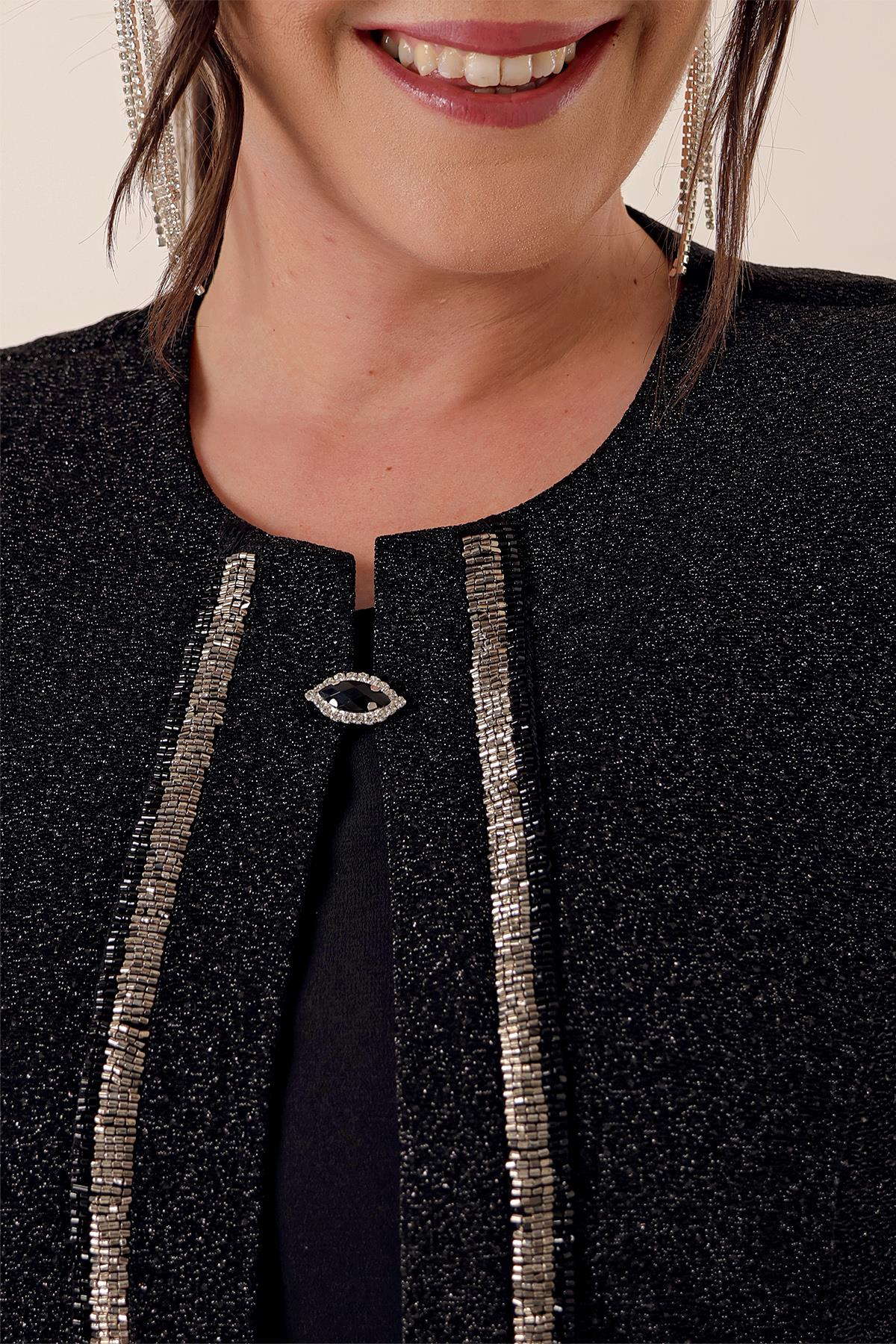 S-23K0520022Detailed Lined dress jacket Sequin and stone B. B. Set