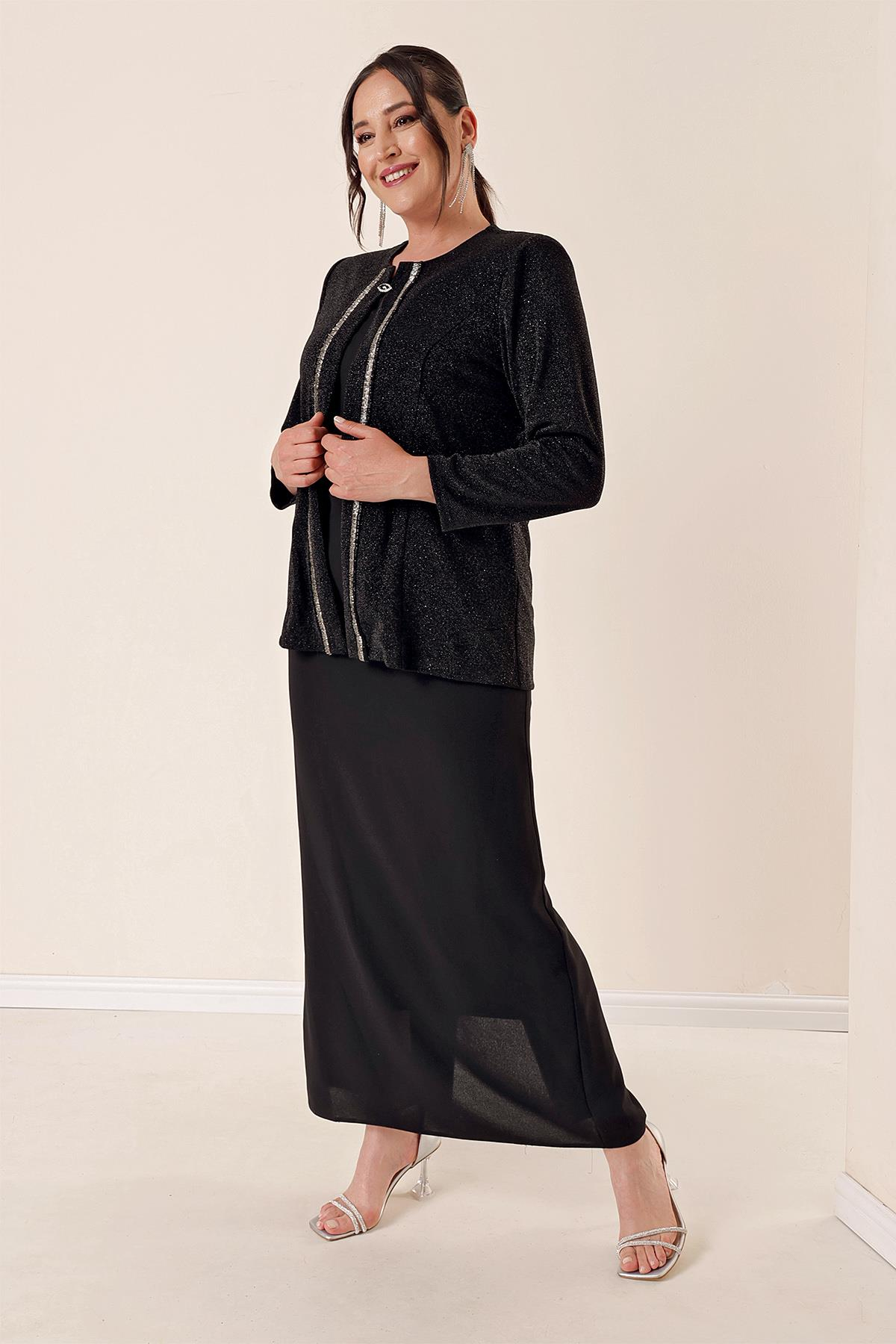 S-23K0520022Detailed Lined dress jacket Sequin and stone B. B. Set