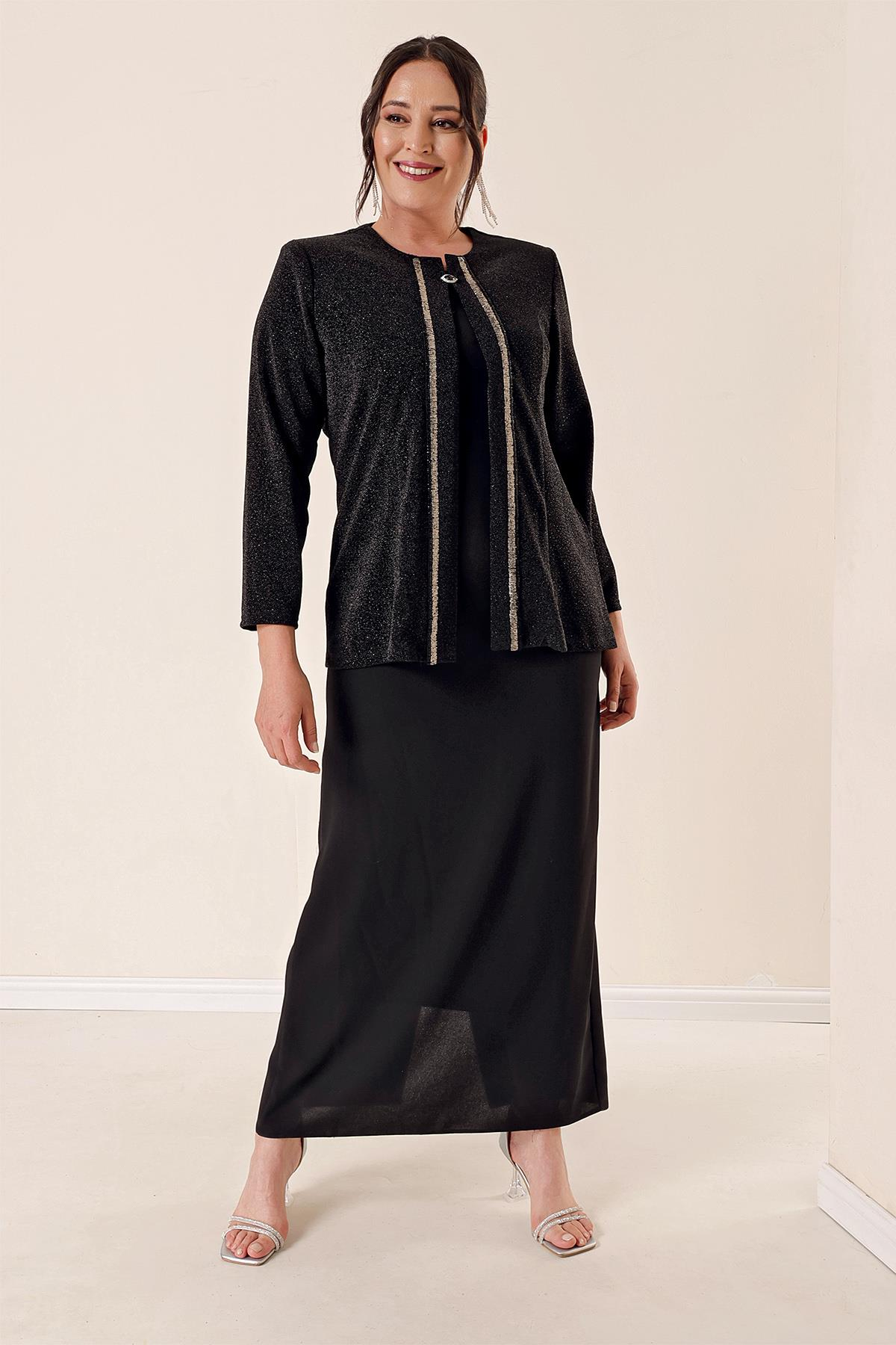 S-23K0520022Detailed Lined dress jacket Sequin and stone B. B. Set