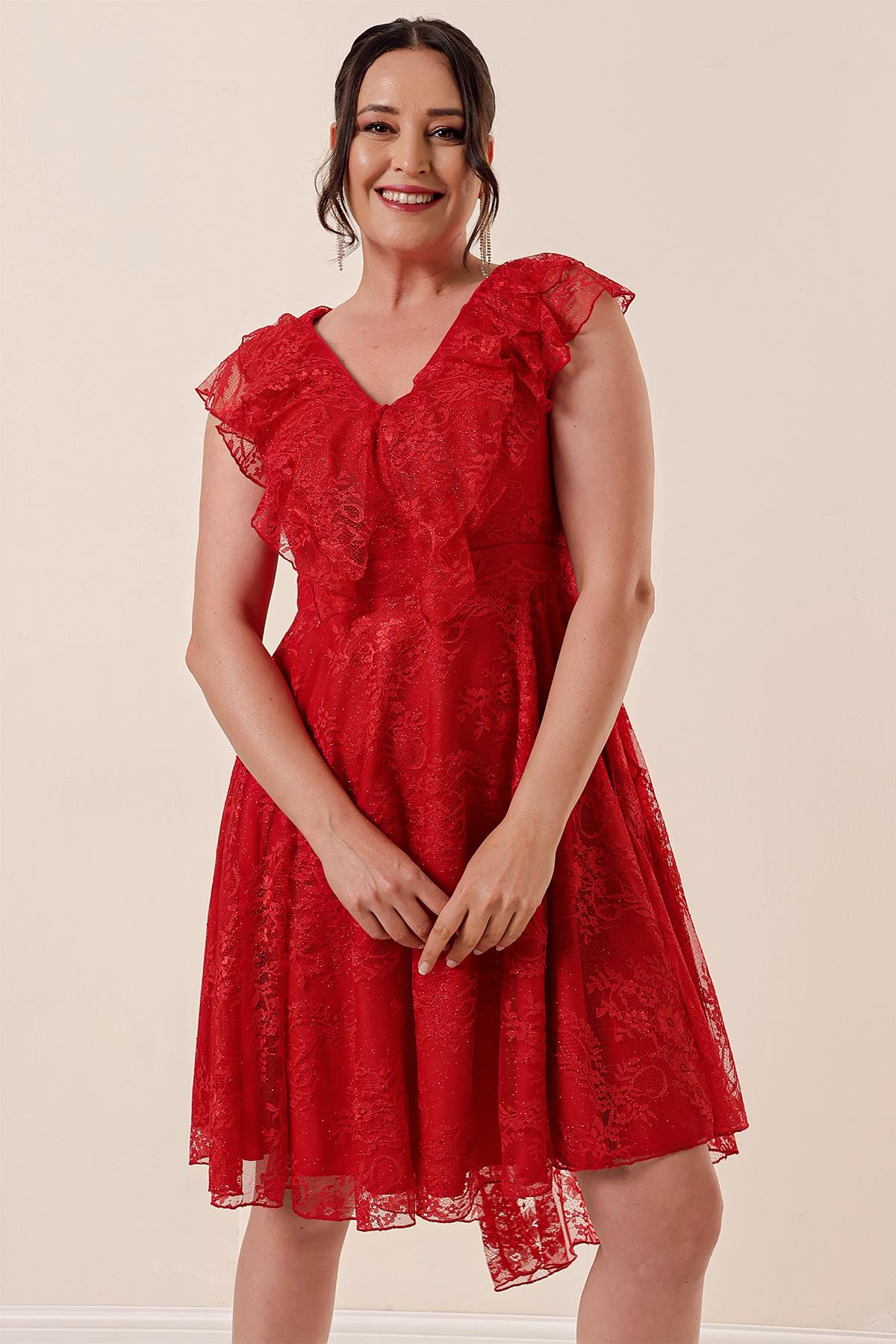S-23K1040027Lace lined collar and B. B. Handkerchief Dress