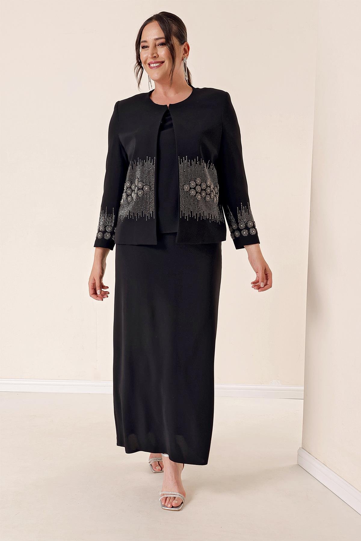 S-23K1190007Imported Crepe Beaded Triple Lined B. B. Set