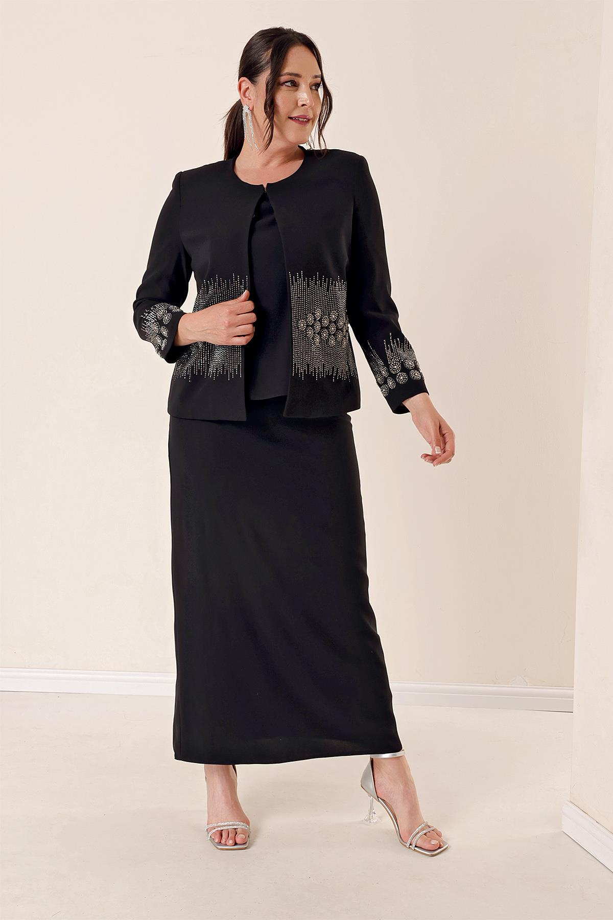 S-23K1190007Imported Crepe Beaded Triple Lined B. B. Set