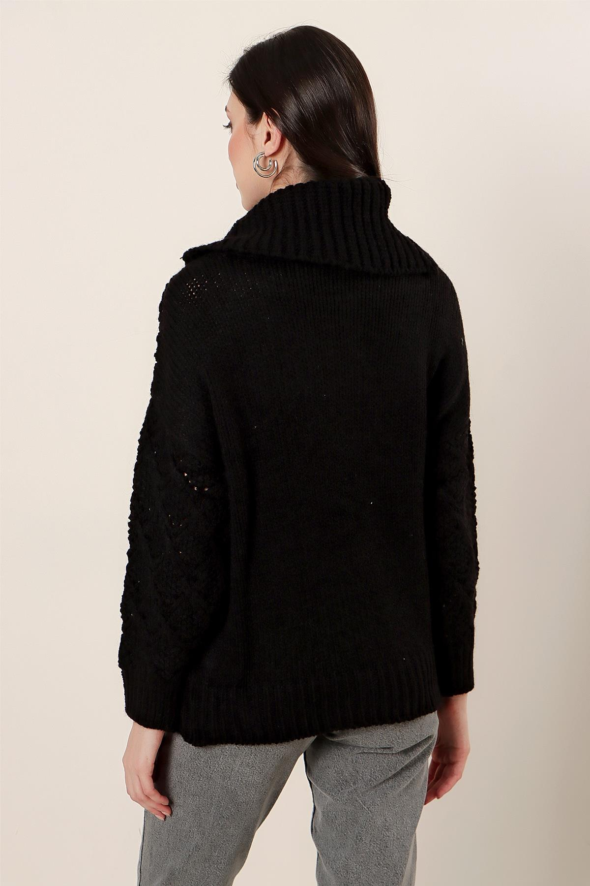 S-23K2800011Balıkçı Yaka Modelli Akrilik Kazak