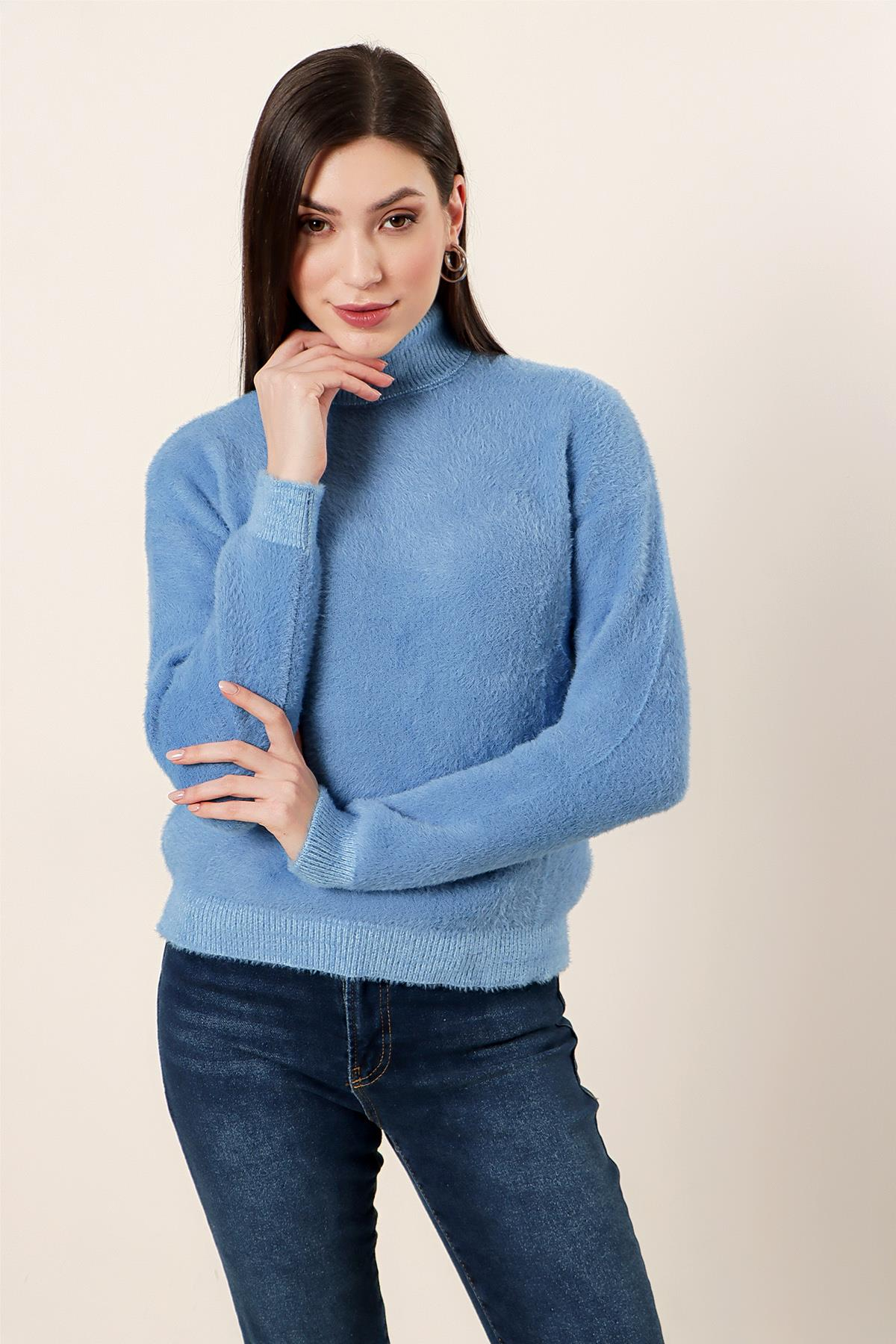 S-23K2800017Balıkçı Yaka Yumoş Kazak