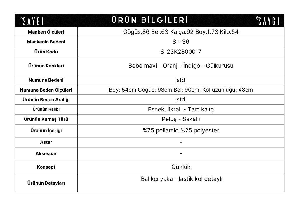 S-23K2800017Balıkçı Yaka Yumoş Kazak