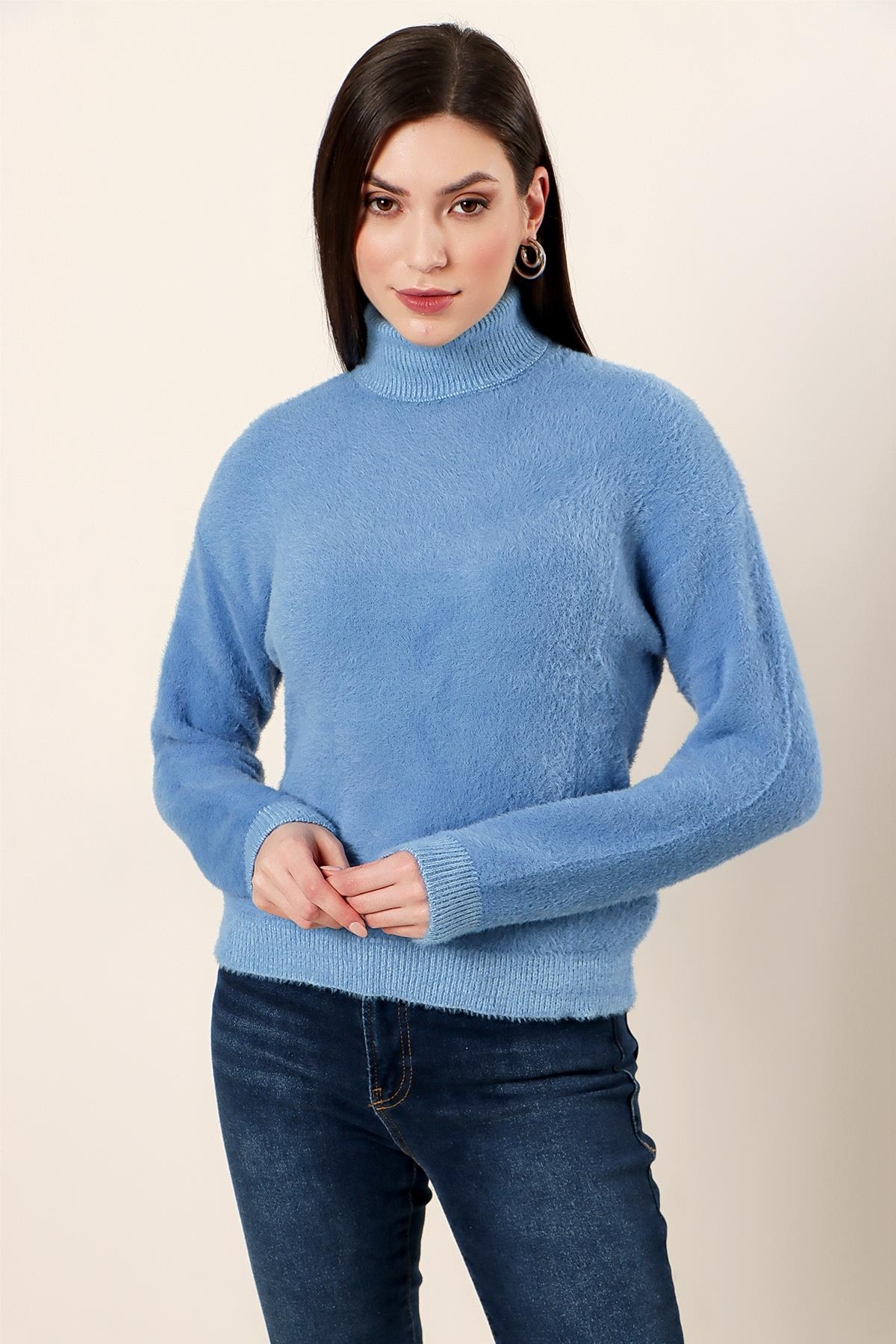 S-23K2800017Balıkçı Yaka Yumoş Kazak