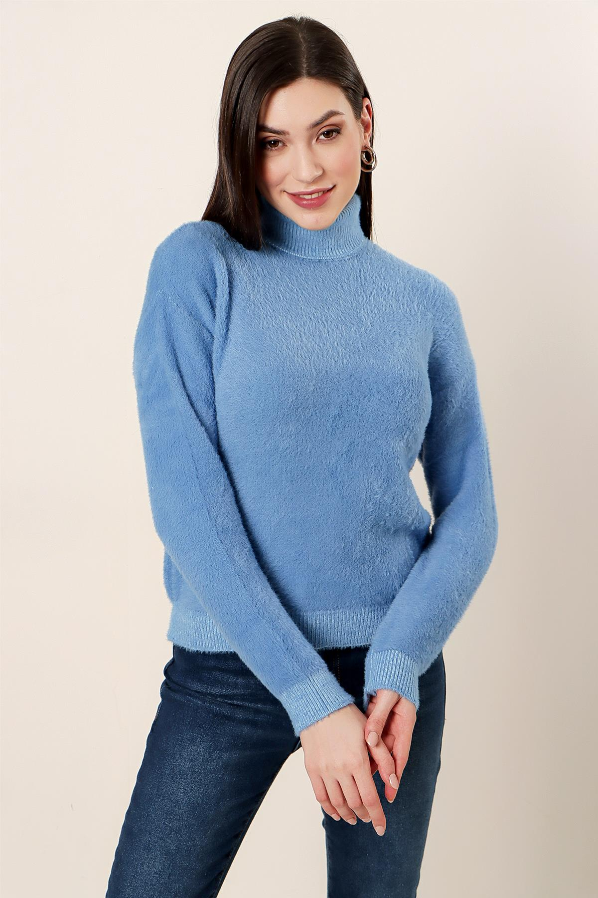 S-23K2800017Balıkçı Yaka Yumoş Kazak