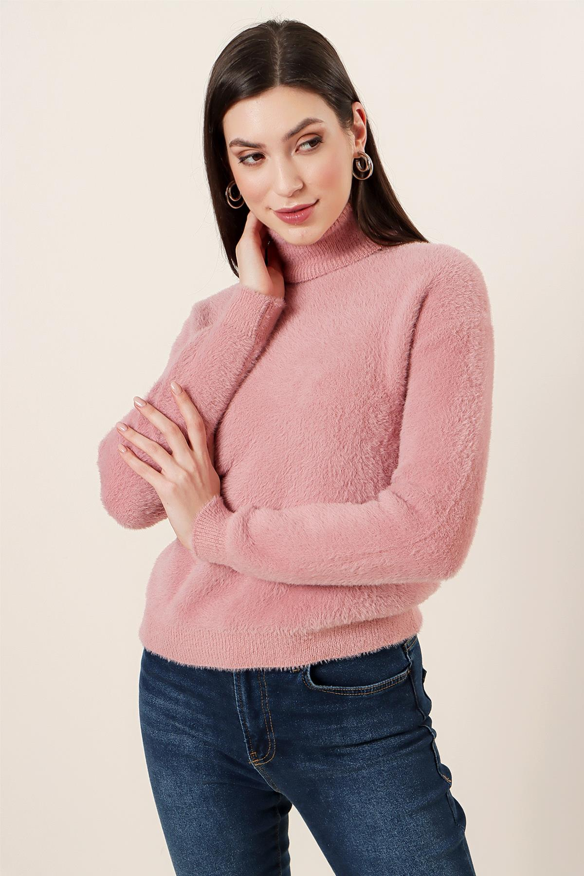 S-23K2800017Balıkçı Yaka Yumoş Kazak