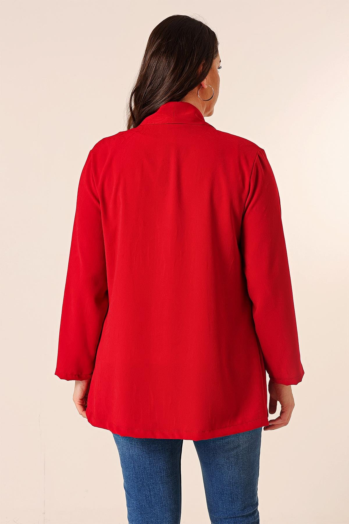 S-23K4040034Imported Crepe Inner jacket with pattern and Shawl tank top, Plus Size 2-piece set