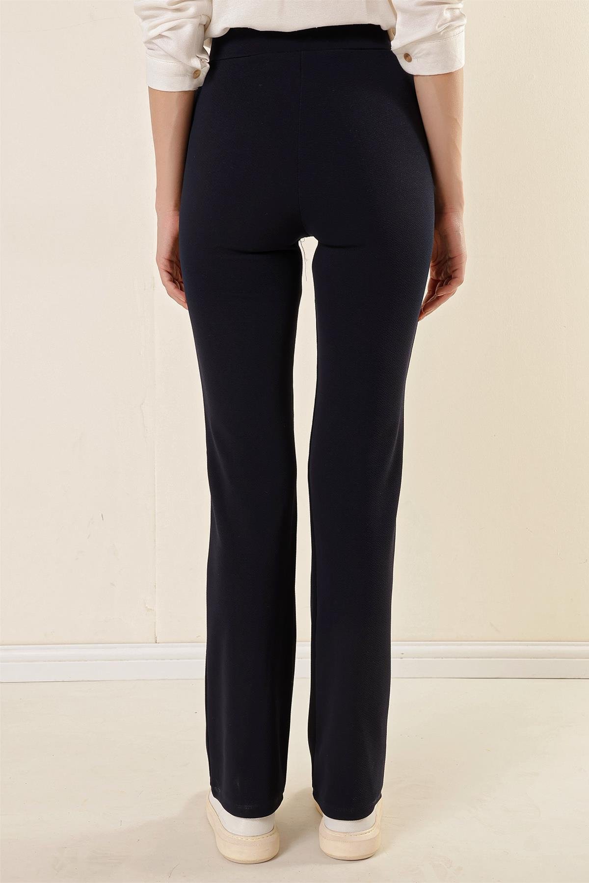 S-23K4130001Speckled Crepe Palazzo Pants High Waist Knitted