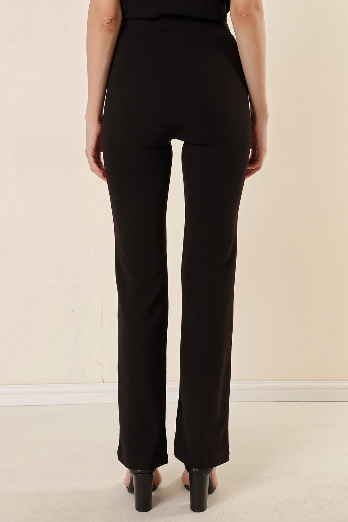 S-23K4130001Kadın Yüksek Bel Toparlayıcı Çımalı Palazzo Pantolon