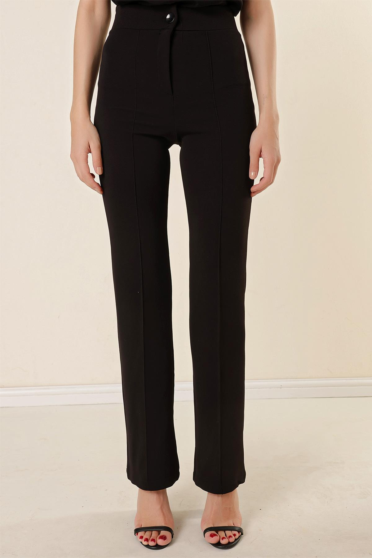 S-23K4130001Kadın Yüksek Bel Toparlayıcı Çımalı Palazzo Pantolon