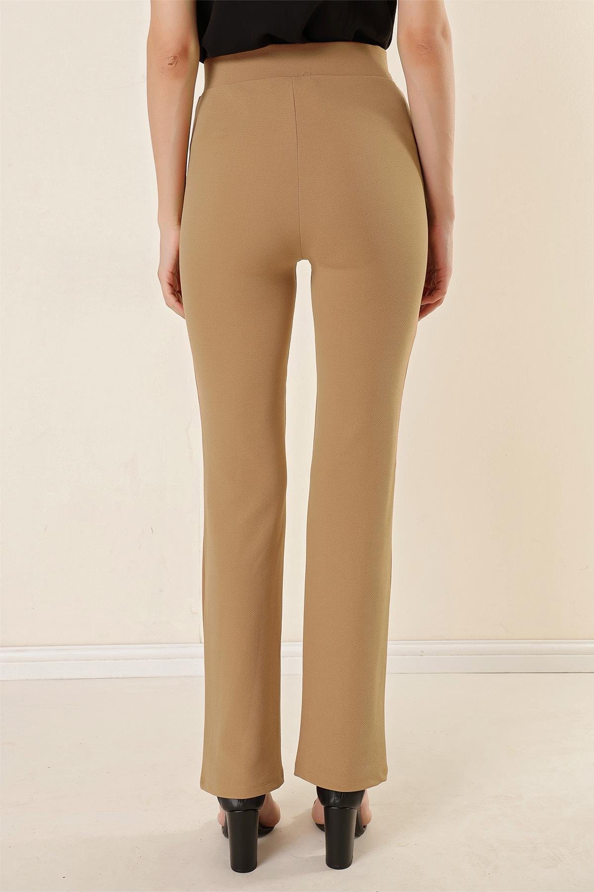 S-23K4130001Speckled Crepe Palazzo Pants High Waist Knitted