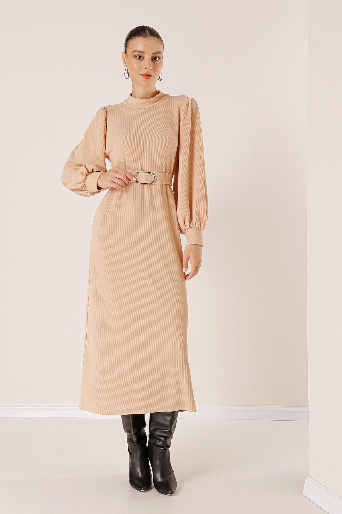 S-23K4160012Shoulder Belted Ruched Waist Dress