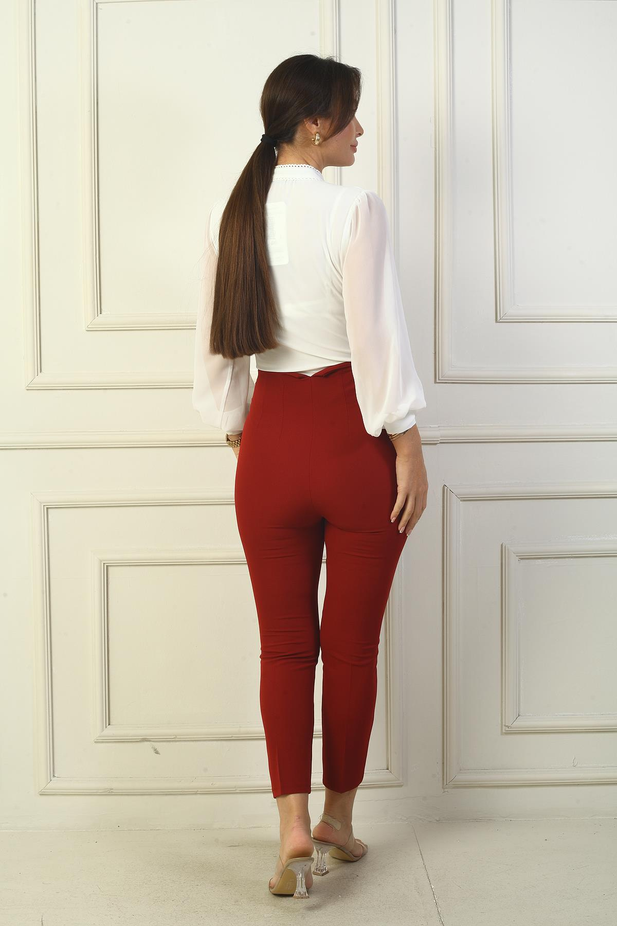 S-24Y0840090Kadıni Pensli Dar Paça Pantolon