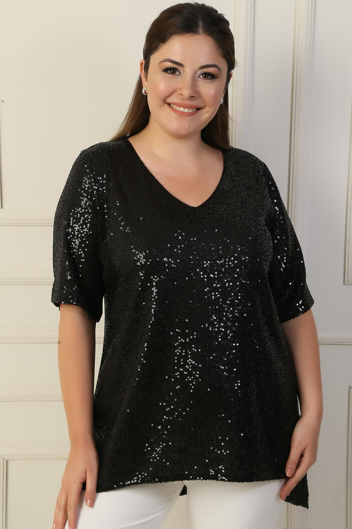 S-24Y1040001V-Neck Tunic Pulpayet B. B