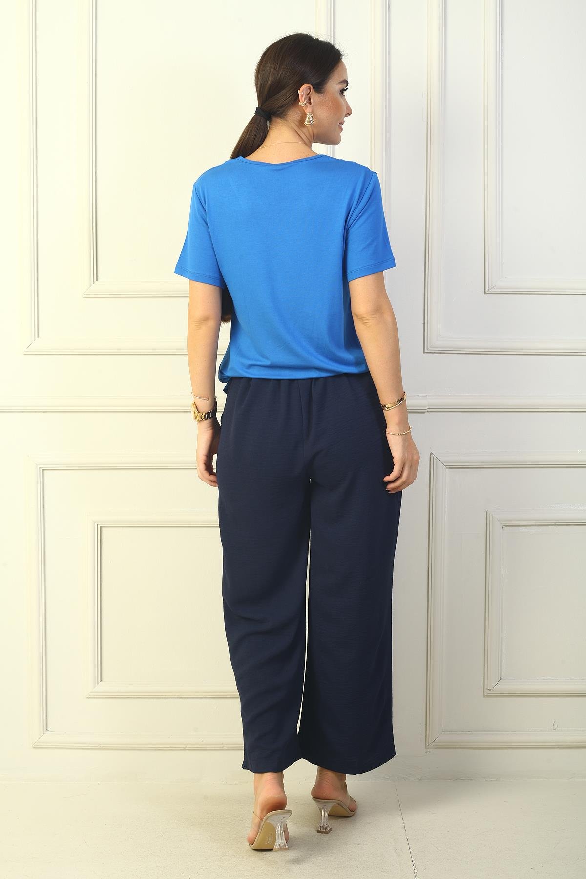 S-24Y1830002Beli Lastikli Cepli Palazzo Ayrobin Pantolon