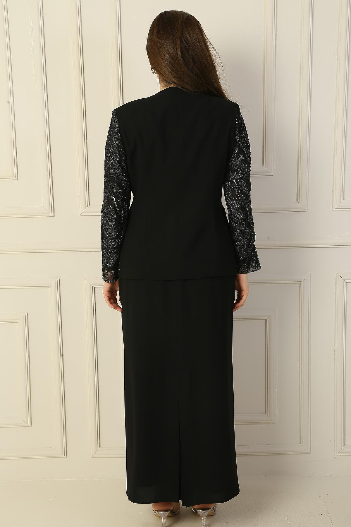 S-24Y3070005The Half-Moon Nakisislemeboncuk Detailed Sleeve Blouse Sequins jacket, skirt Coated oversized 3-Team