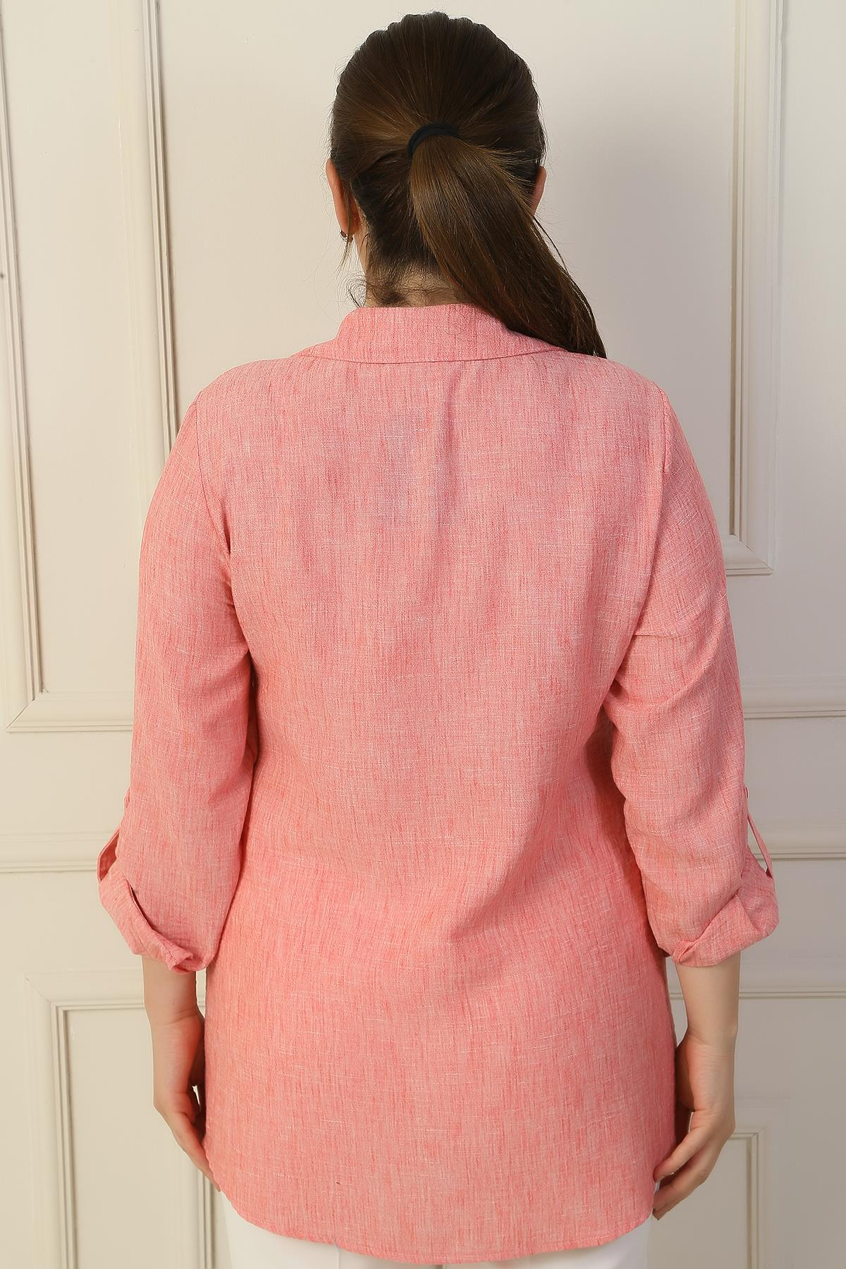 S-24Y4040001Önü Nakışlı B.Beden Gömlek