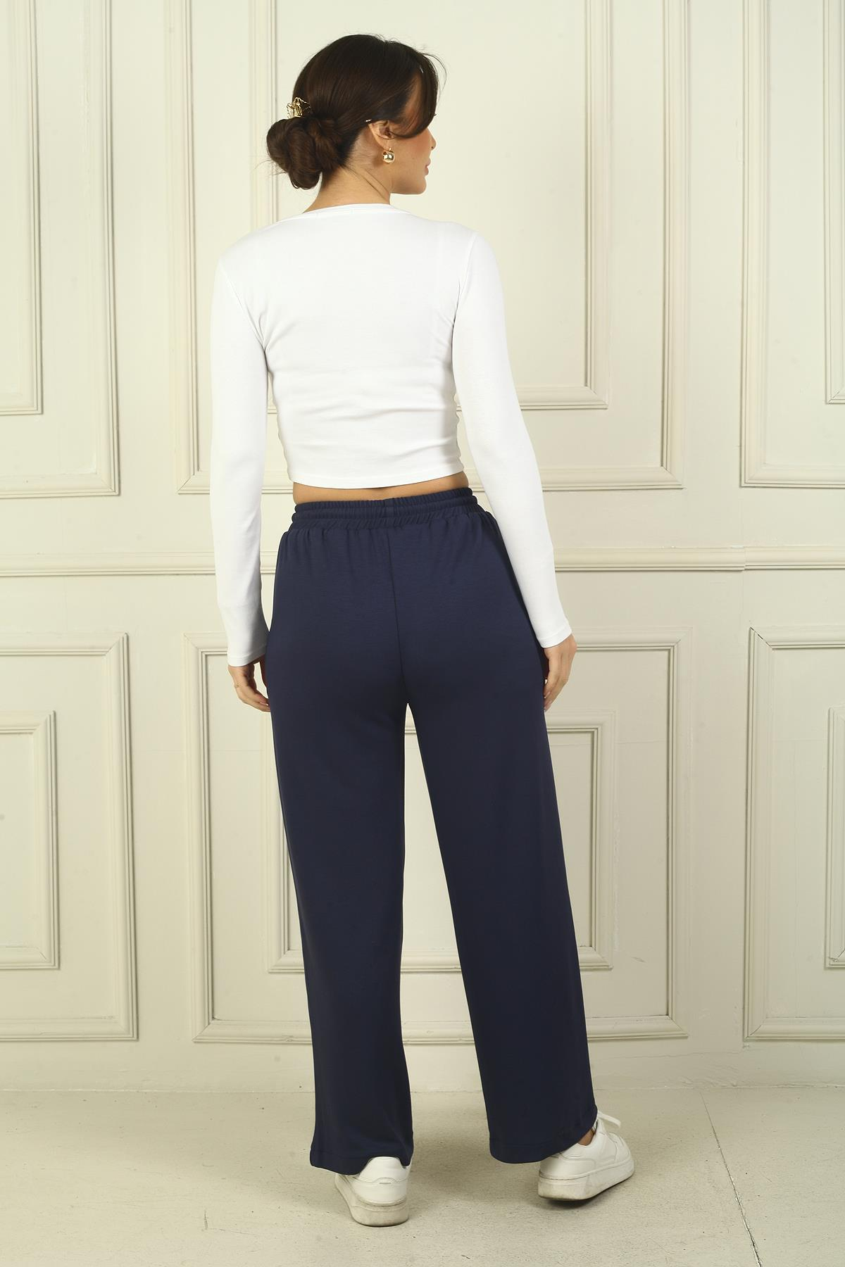 S-24Y4160008Kadın Beli Lastikli Cepli Palazzo Oysho Pantolon