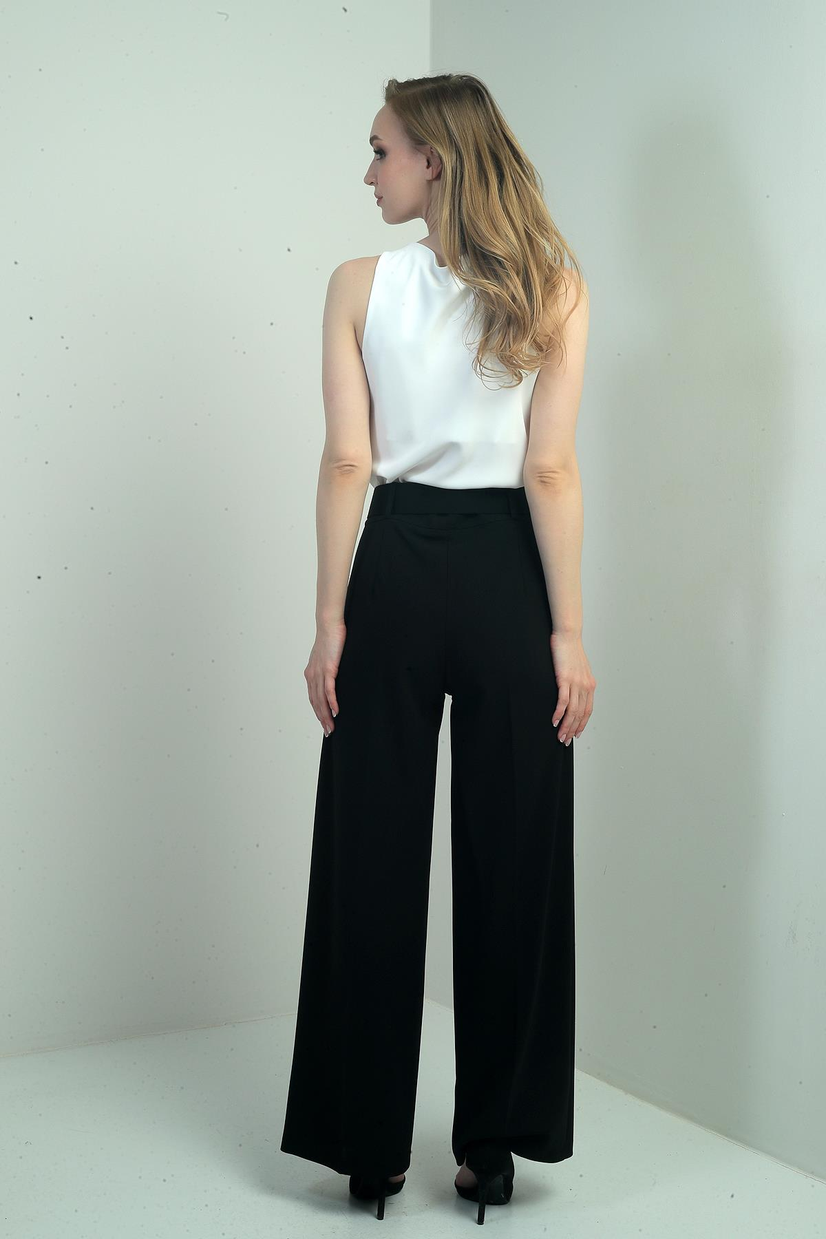 S-25Y4260002Kadın Scuba Krep Likralı Palazzo Pantolon