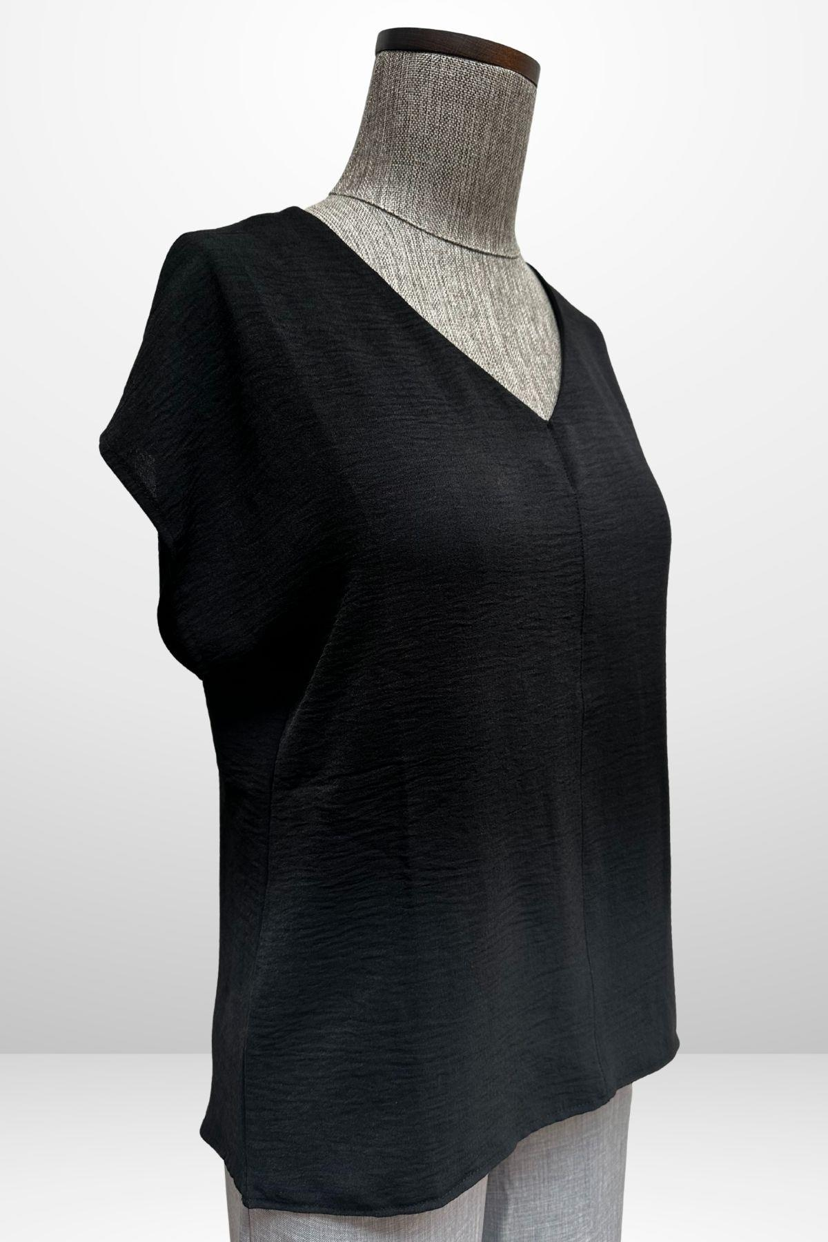 S-25Y4370006Kadın V Yaka Ayrobin Bluz