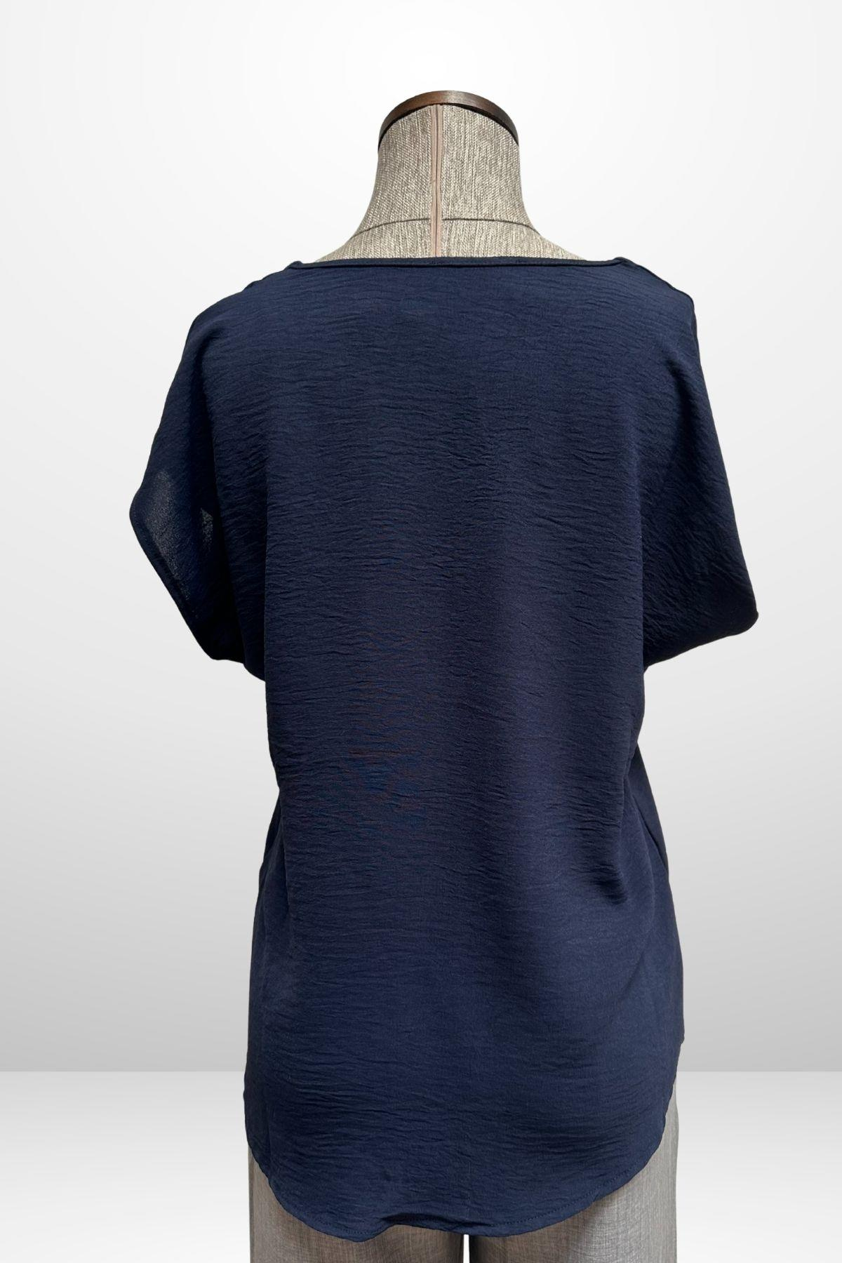 S-25Y4370006Kadın V Yaka Ayrobin Bluz