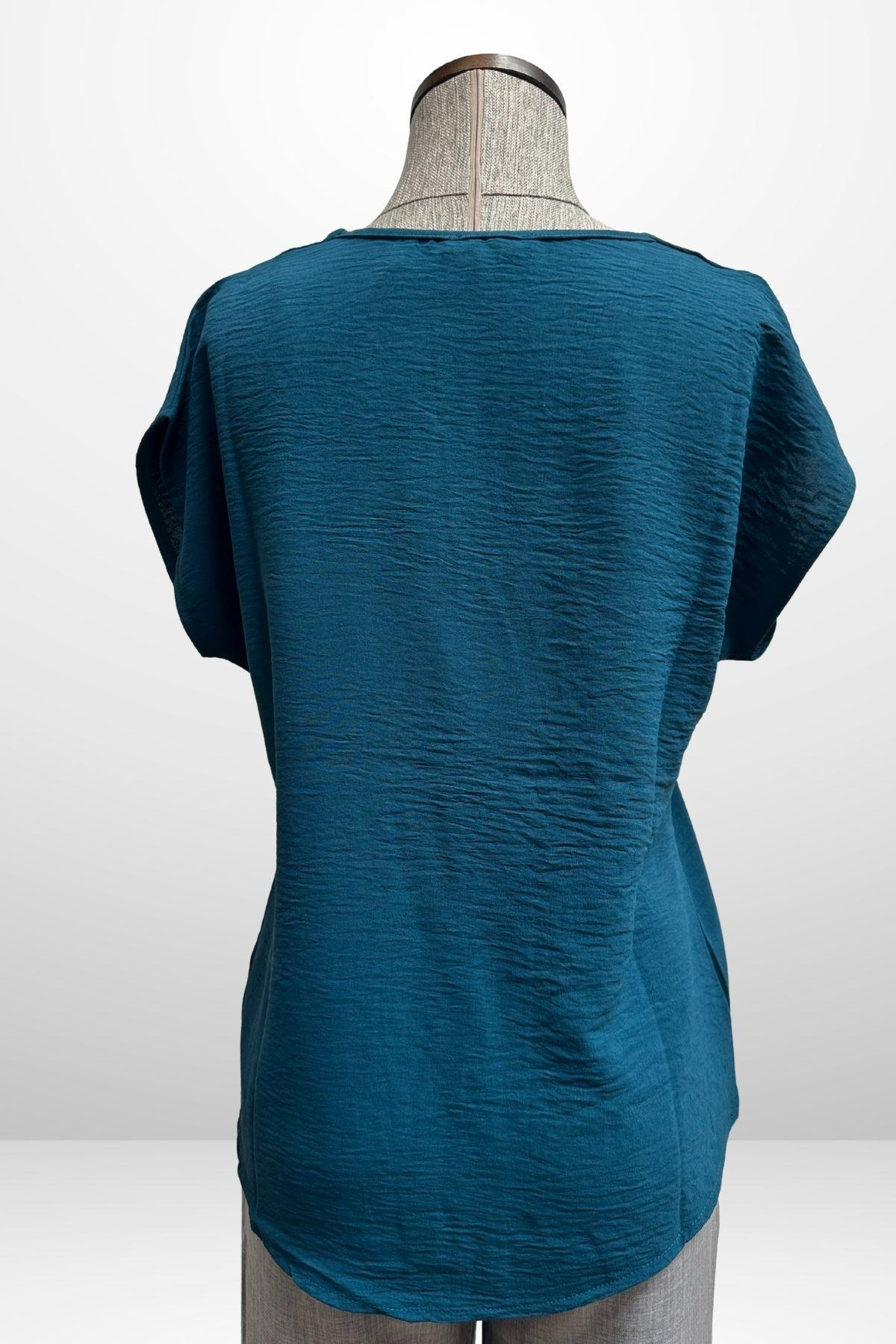 S-25Y4370006Kadın V Yaka Ayrobin Bluz