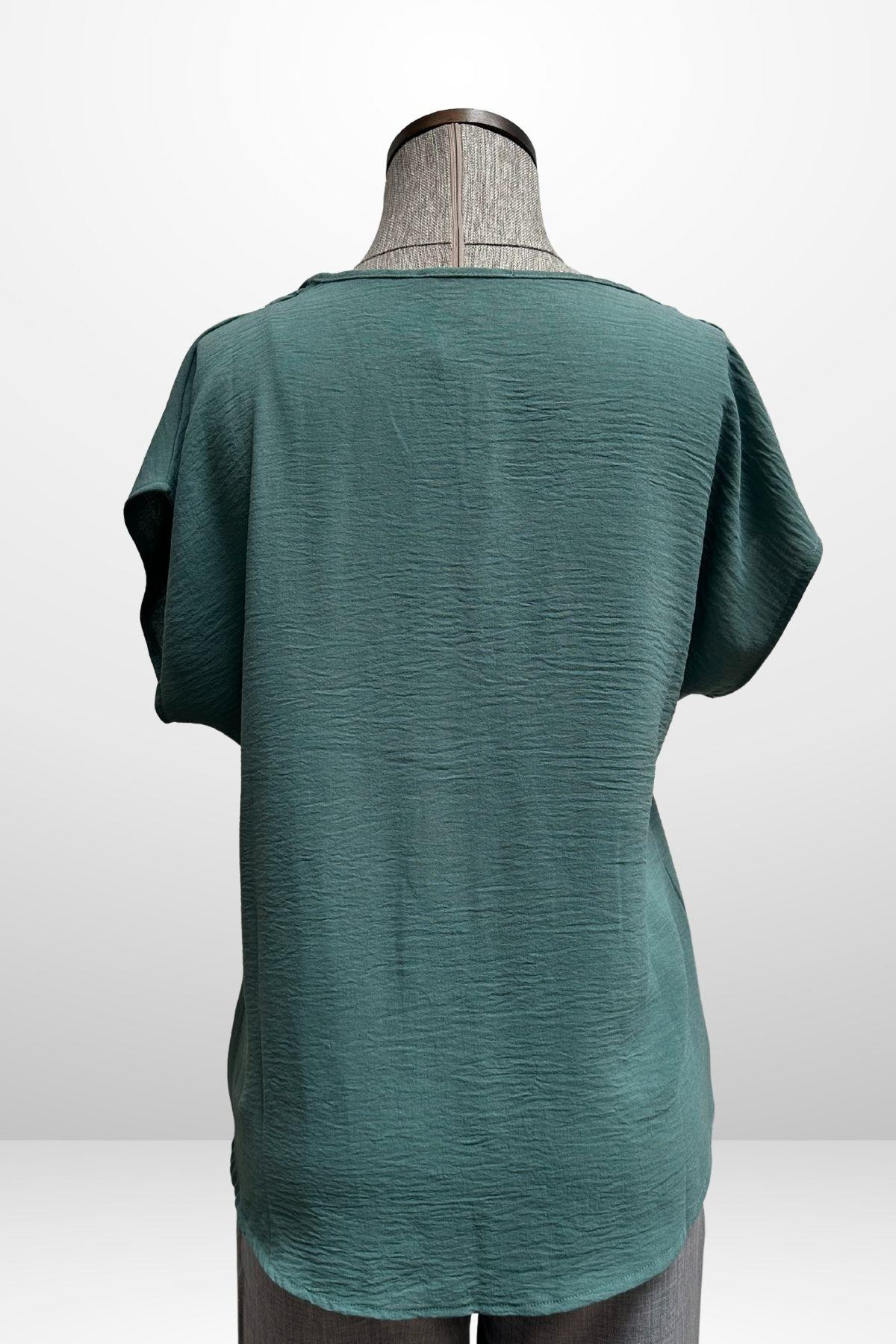 S-25Y4370006Kadın V Yaka Ayrobin Bluz