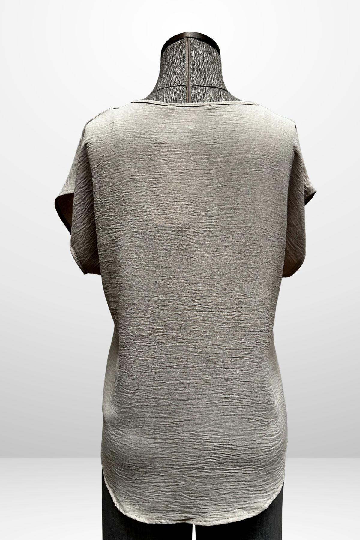 S-25Y4370006Kadın V Yaka Ayrobin Bluz