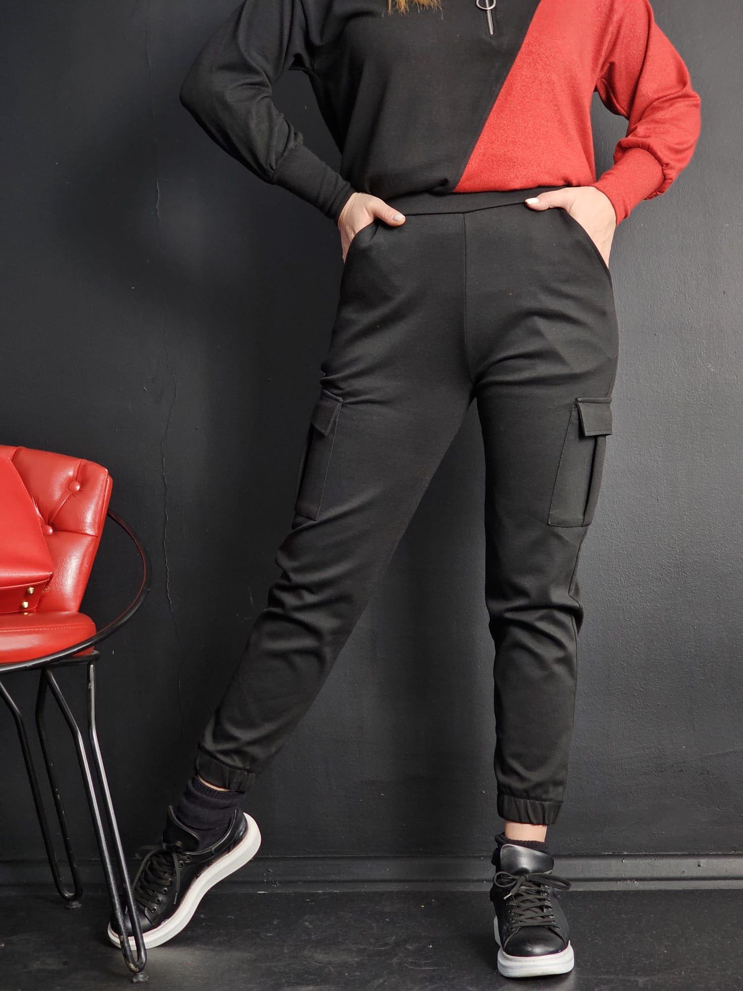 FELİX10992 Kargo Cep Siyah Pantolon