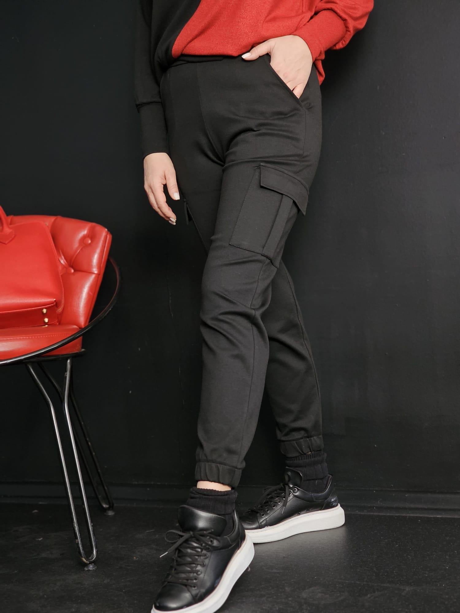 FELİX10992 Kargo Cep Siyah Pantolon