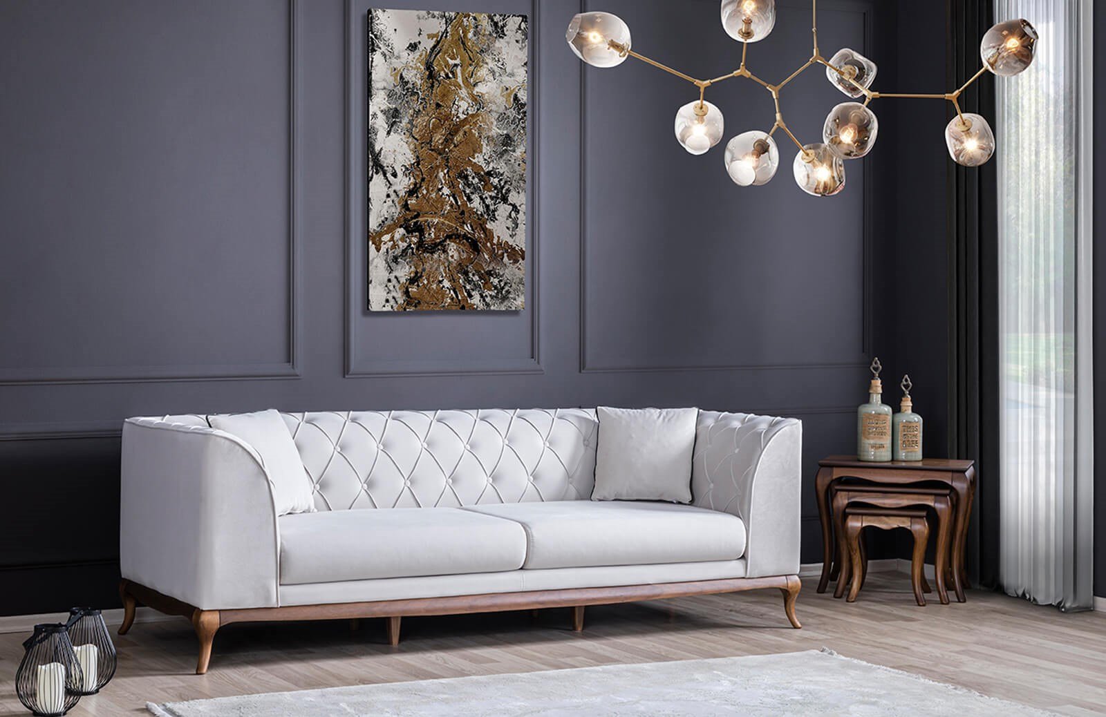 Barok Üçlü Koltuk