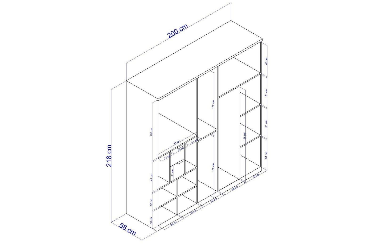Borga 5 Kapaklı Dolap