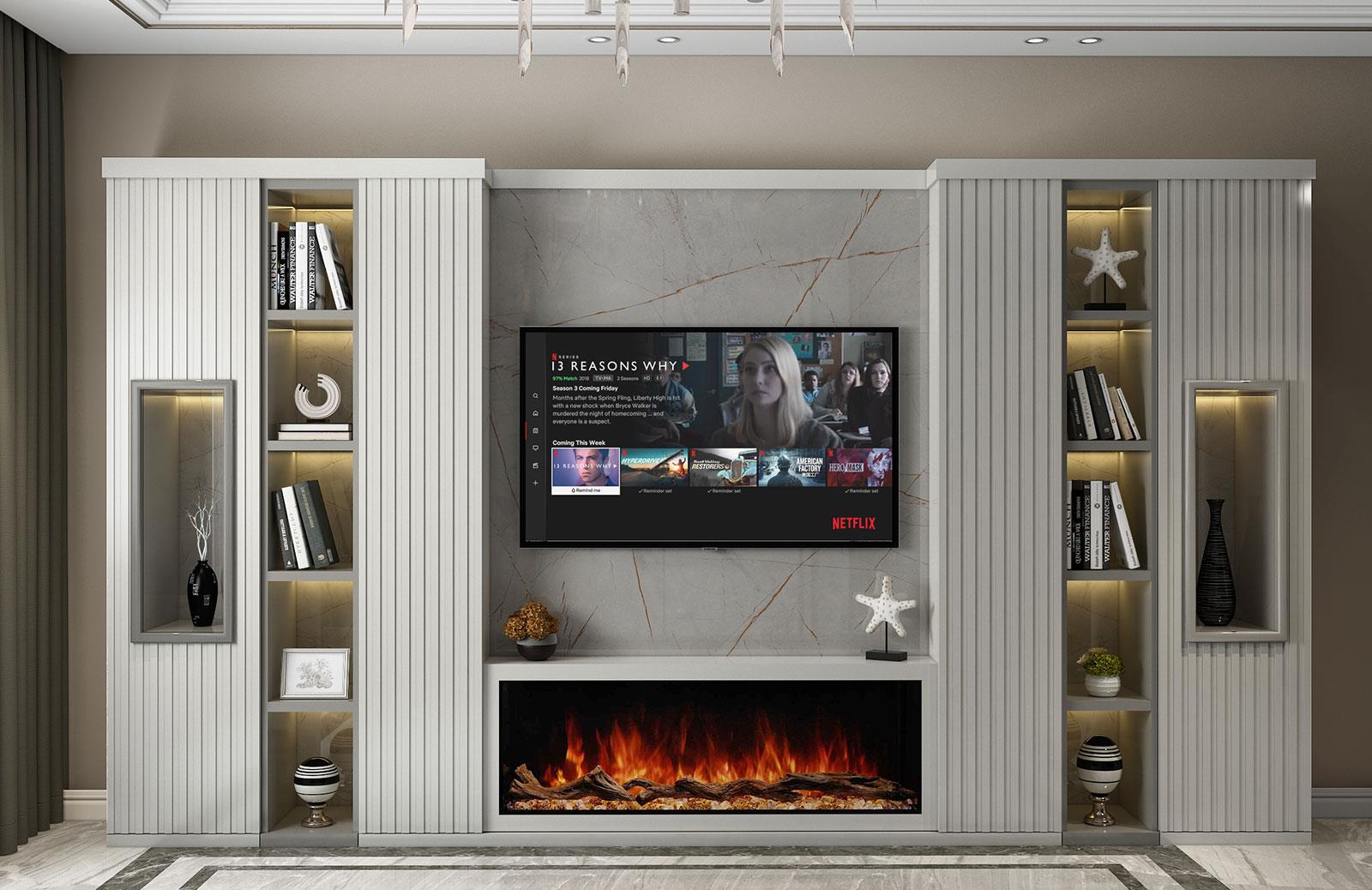 Cenker Duvar  Ünitesi Şömineli