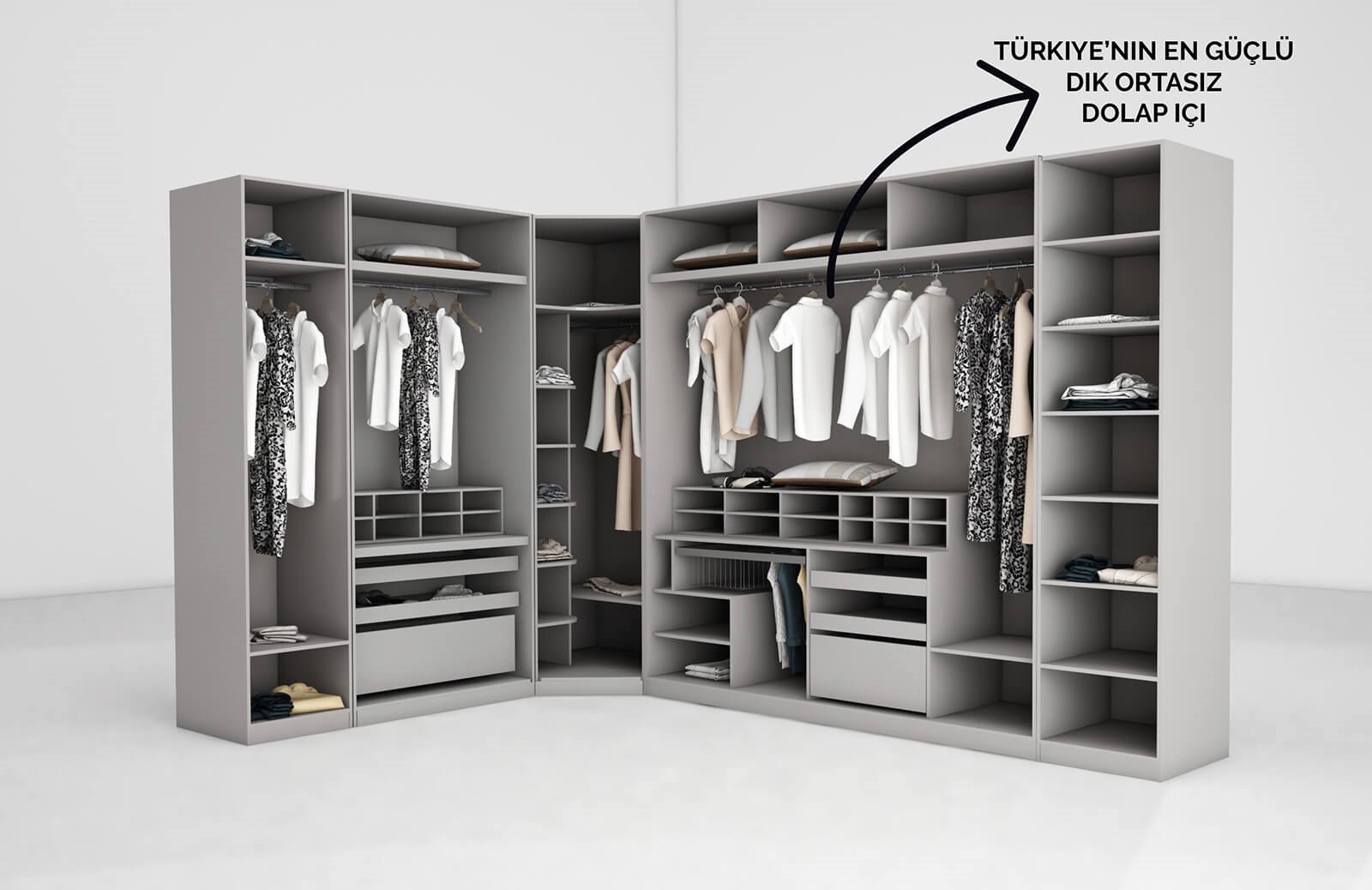 Clove Köşe Dolap Takım