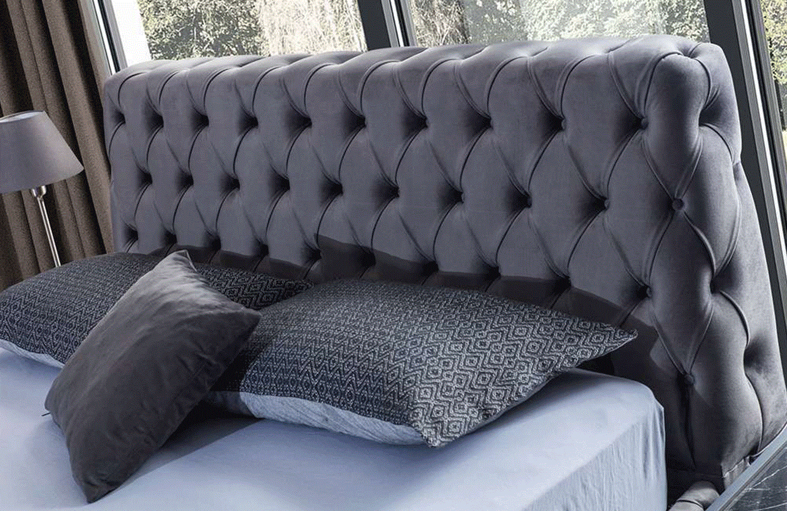 Daisi Bazalı Karyola Kapitoneli 180 cm