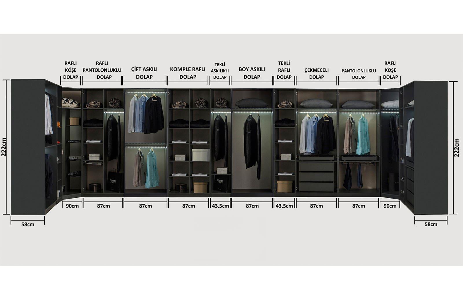 Daisi Köşe Dolap Takımı