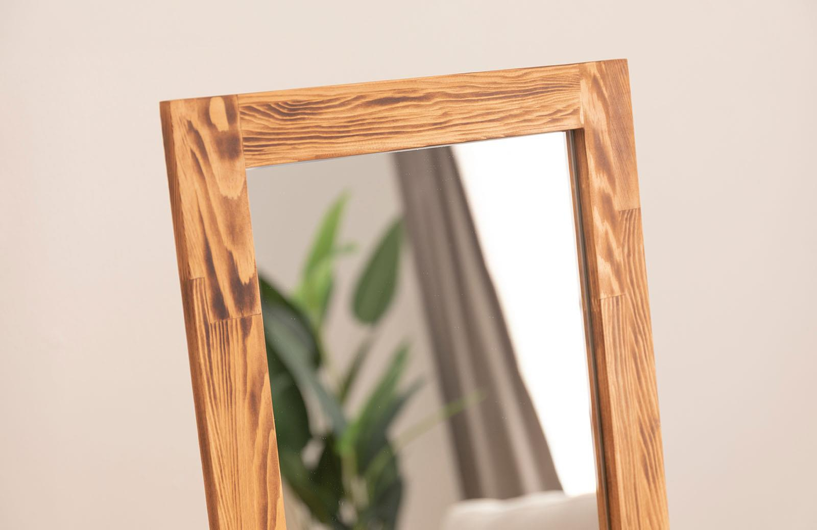 Doğal Ahşap Dekoratif Ayaklı Boy Aynası 150 x 50 cm ENGC-DF-143