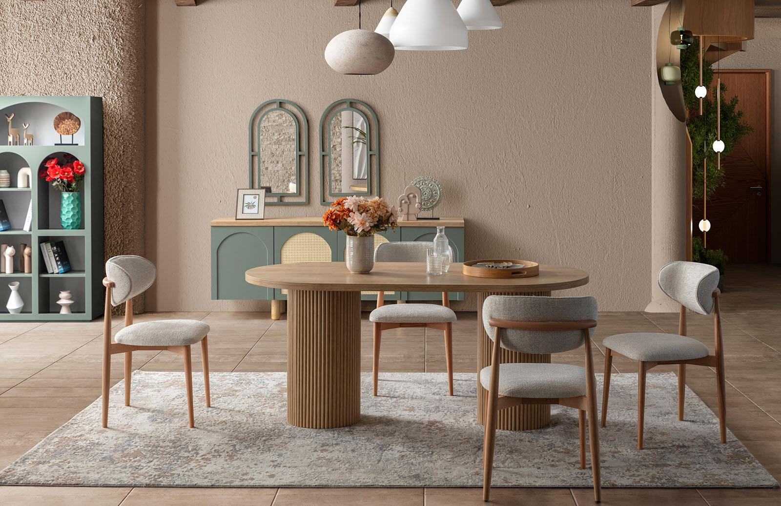 Latrell Retro V2 Yemek Odası Takımı