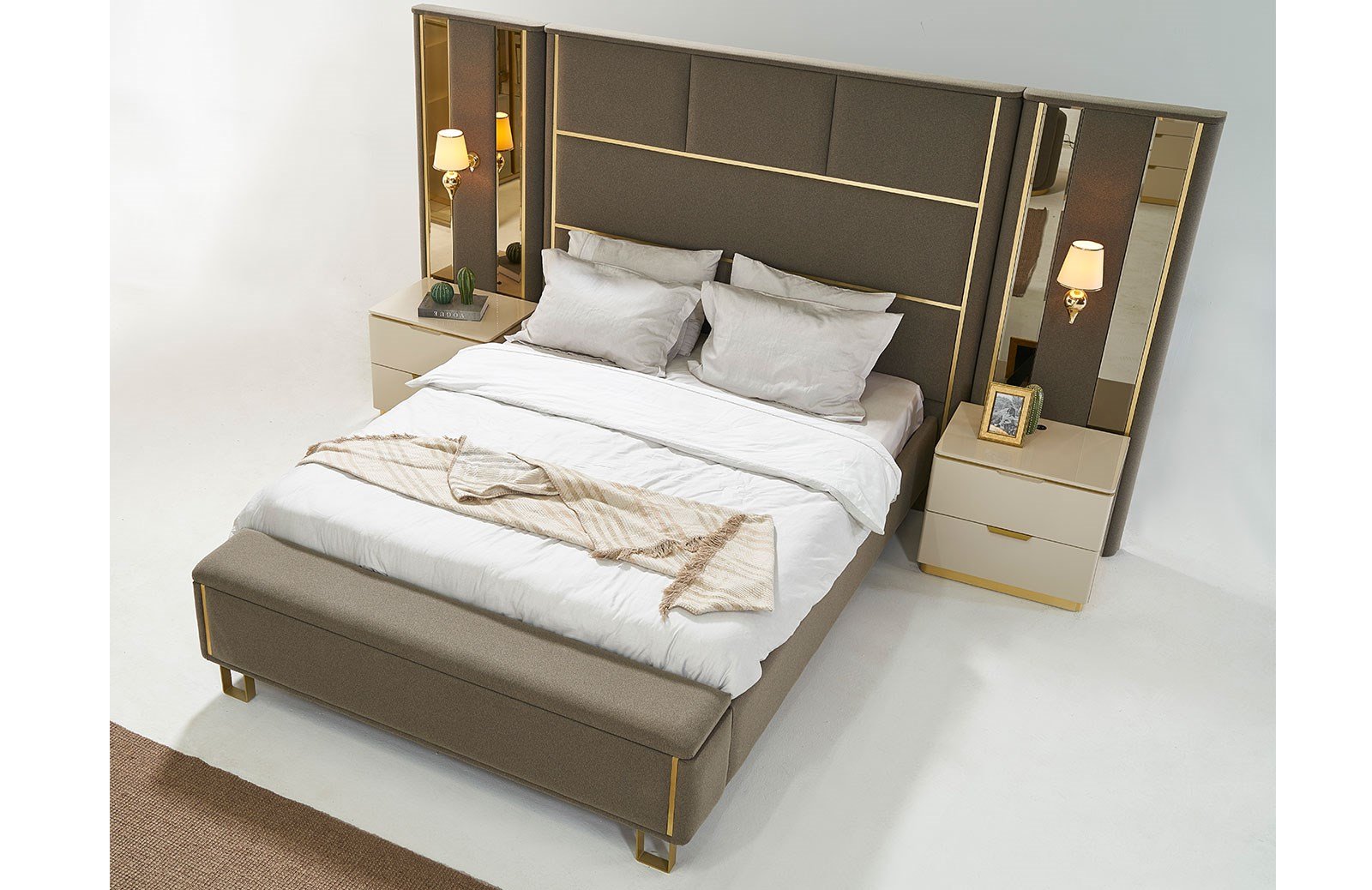 Lemis Yatak Odası Takımı Köşe Dolaplı