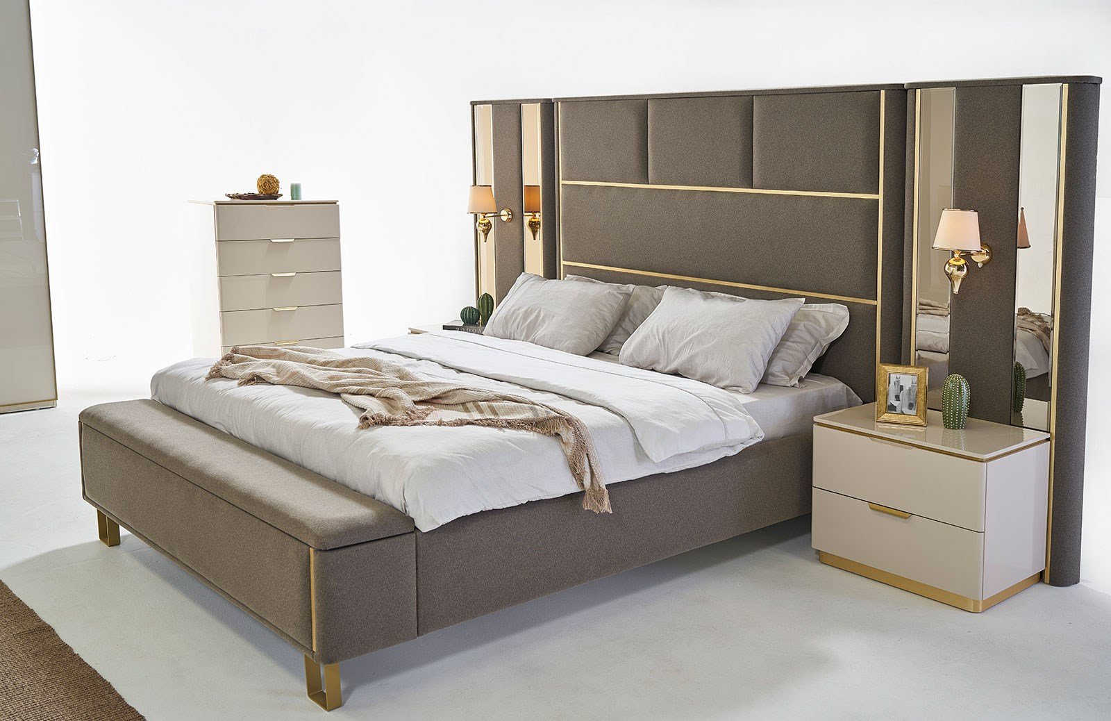 Lemis Yatak Odası Takımı Köşe Dolaplı