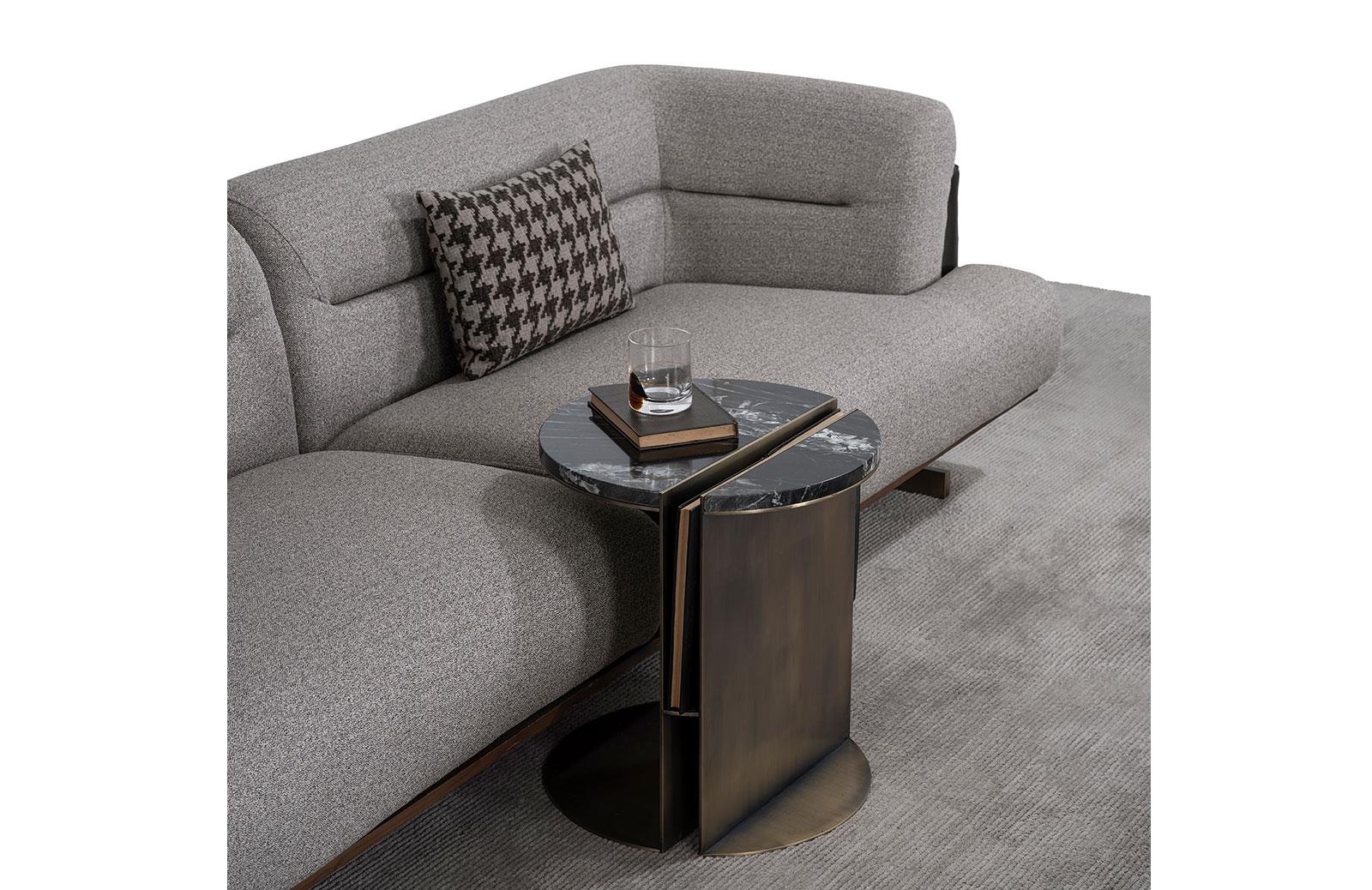 Lisaa ST- Bölmeli Yan Sehpa Pirinç