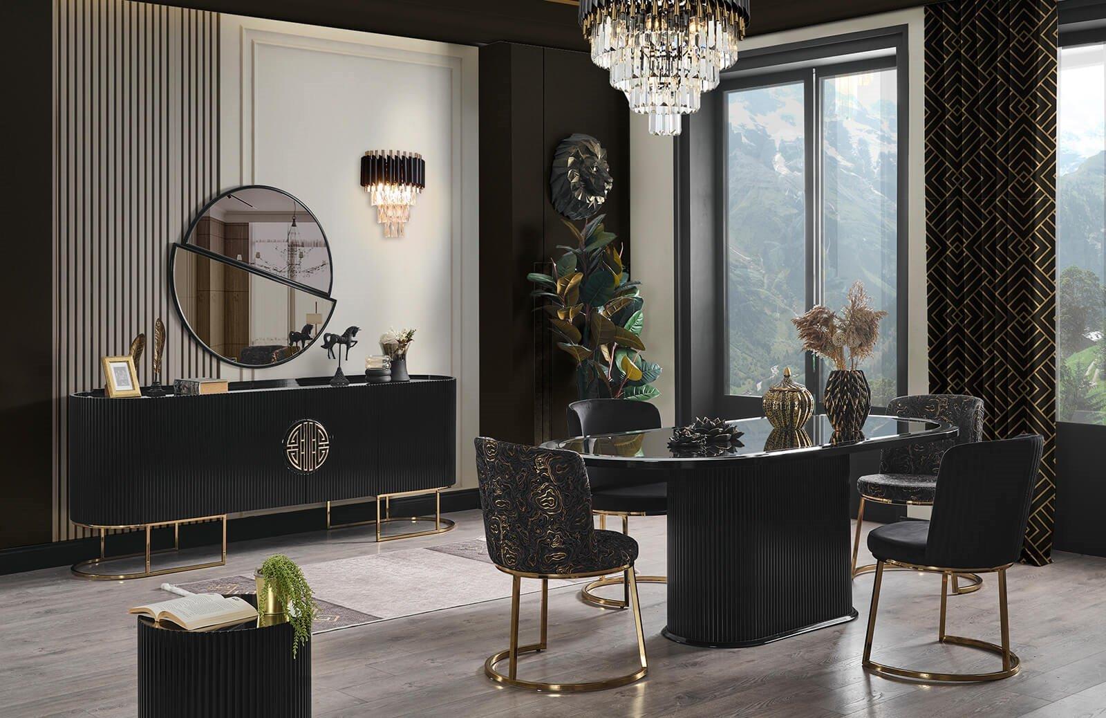 Morten Yemek Odası Takımı Black