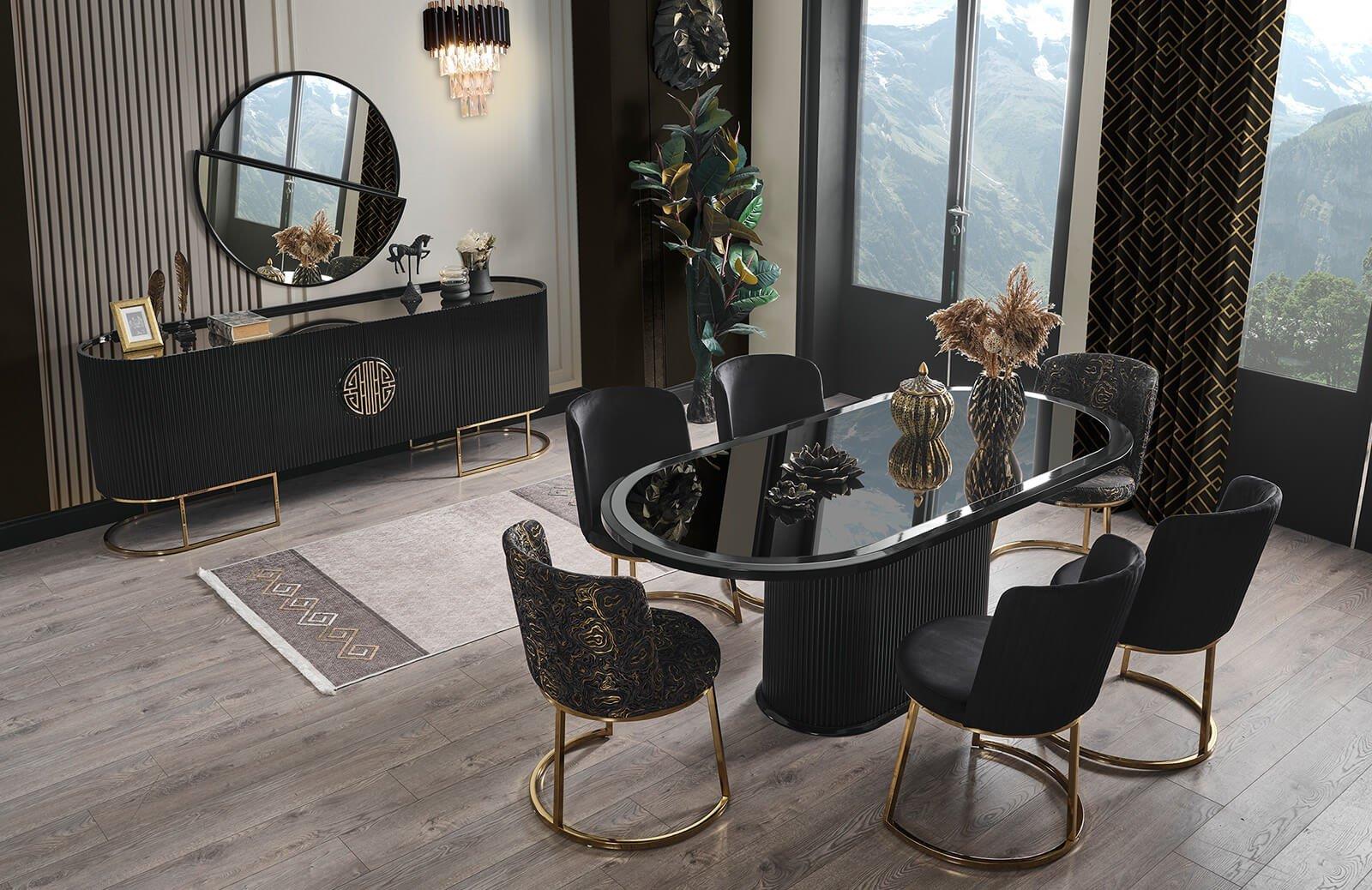 Morten Yemek Odası Takımı Black