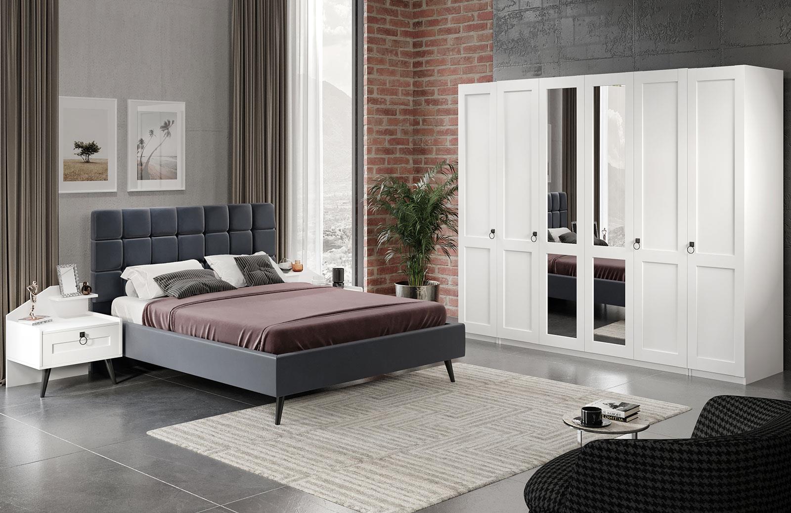 New Dobrev Yatak Odası Takımı Beyaz