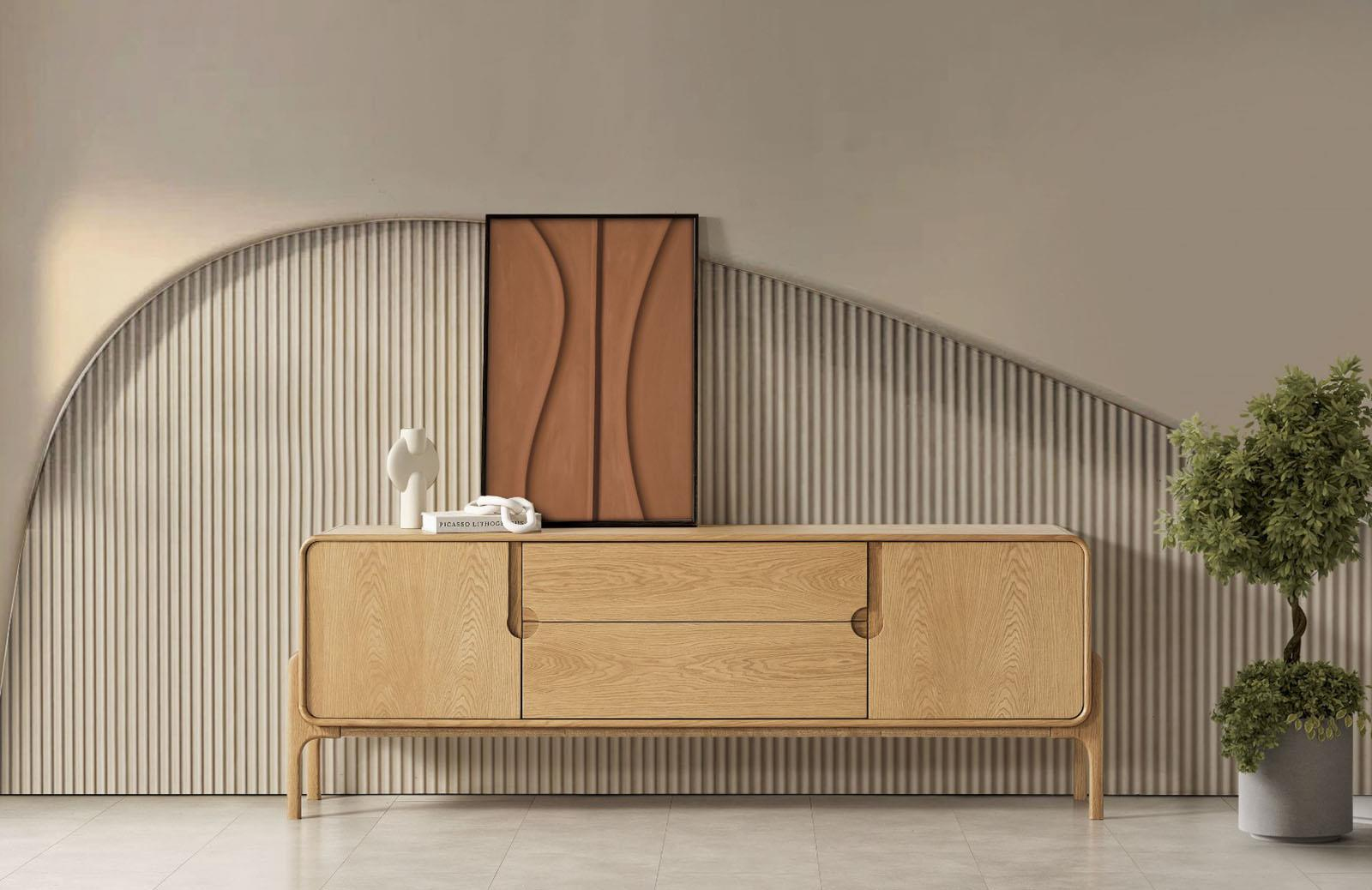 Oliveria Yemek Odası Takımı Ceviz Renkli Bohem Tarzlı Aynasız