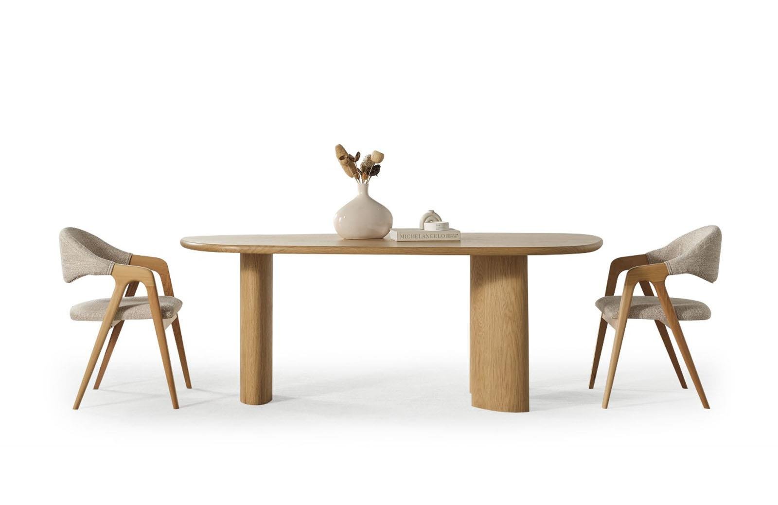 Oliveria Yemek Odası Takımı Ceviz Renkli Bohem Tarzlı Aynasız