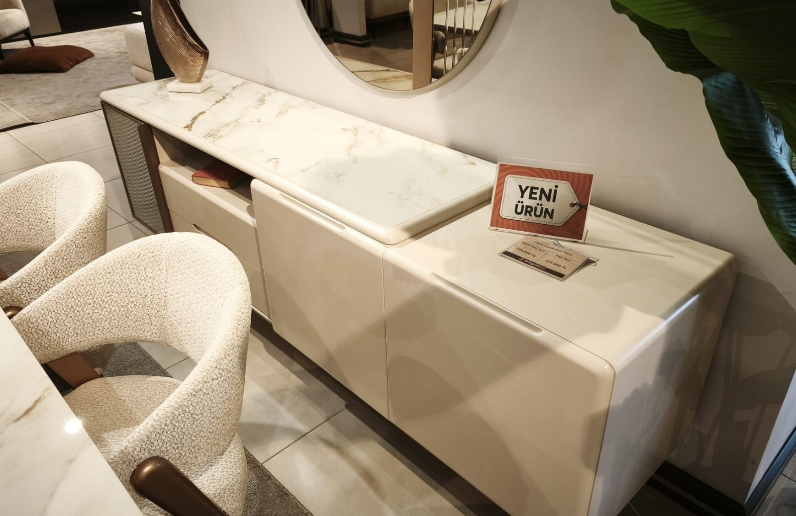 OUTLET - BDZ - Calviro Yemek Odası Takımı + Tv Ünitesi + Orta + Yan Sehpa