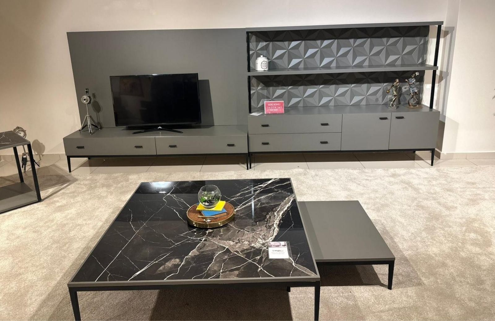 OUTLET - İZMT- Liset Yemek Odası Takımı + Tv Ünitesi + Sehpalar